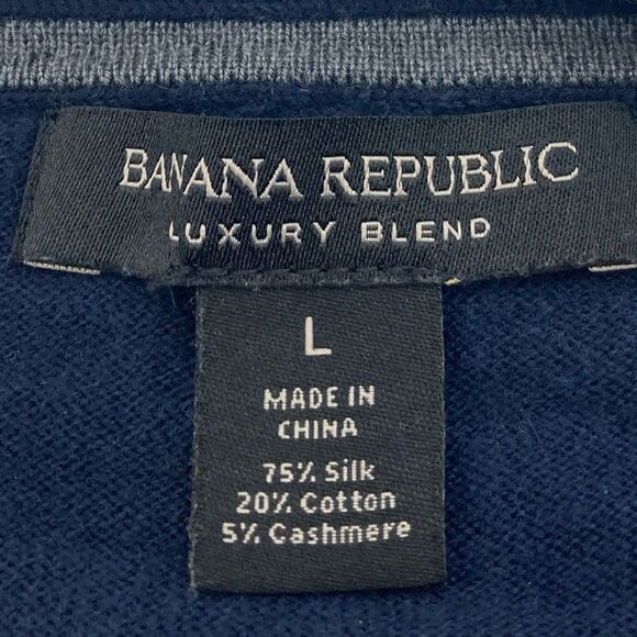 Banana Republic Luxury Blend Silk Striped Men’s Sweater Size L - Picture 6 of 7